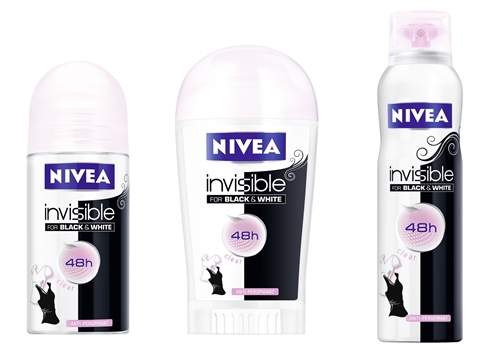 Nivea Deo Invisible For Black&White Clear, спрей 150 мл., роликовый 50 мл., твердый 40 мл.